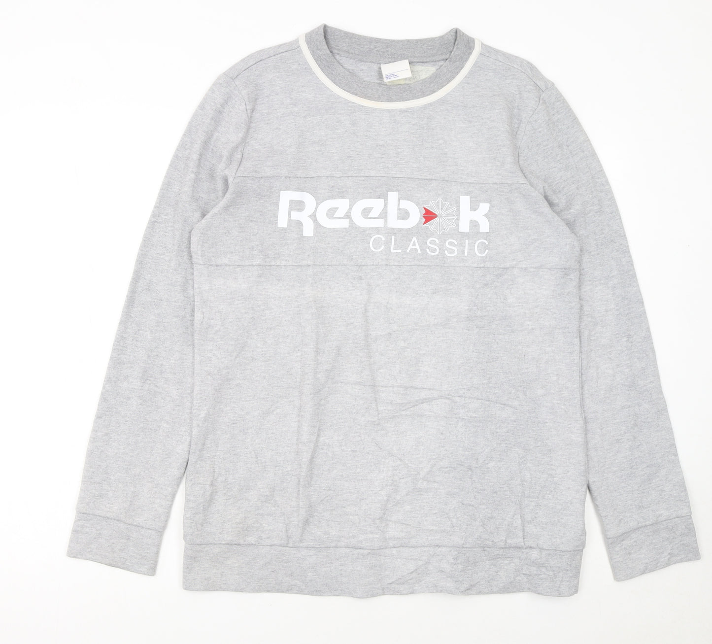 Reebok Classic Men's Grey Pullover Sweatshirt M Crew Neck Logo
