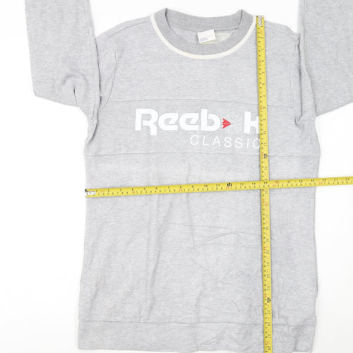 Reebok Classic Men's Grey Pullover Sweatshirt M Crew Neck Logo