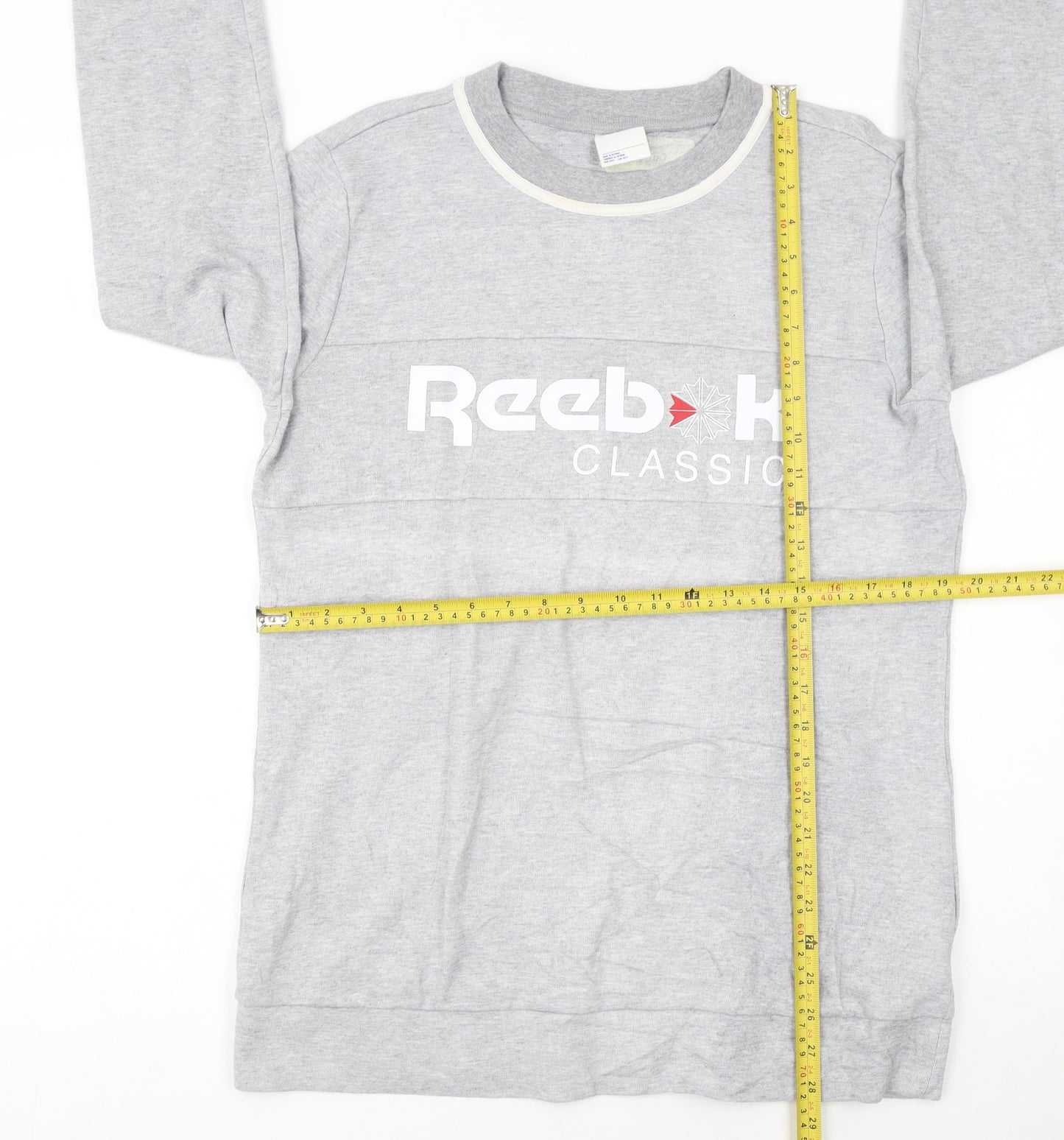 Reebok Classic Men's Grey Pullover Sweatshirt M Crew Neck Logo