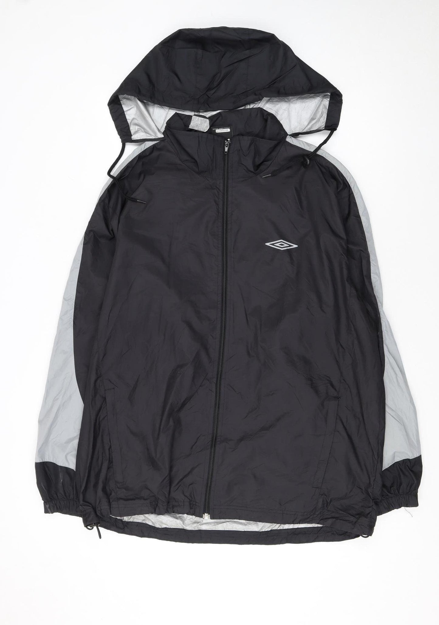 Umbro Men's Black Windbreaker Jacket L Lightweight Hooded Sportswear