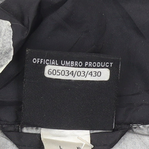 Umbro Men's Black Windbreaker Jacket L Lightweight Hooded Sportswear