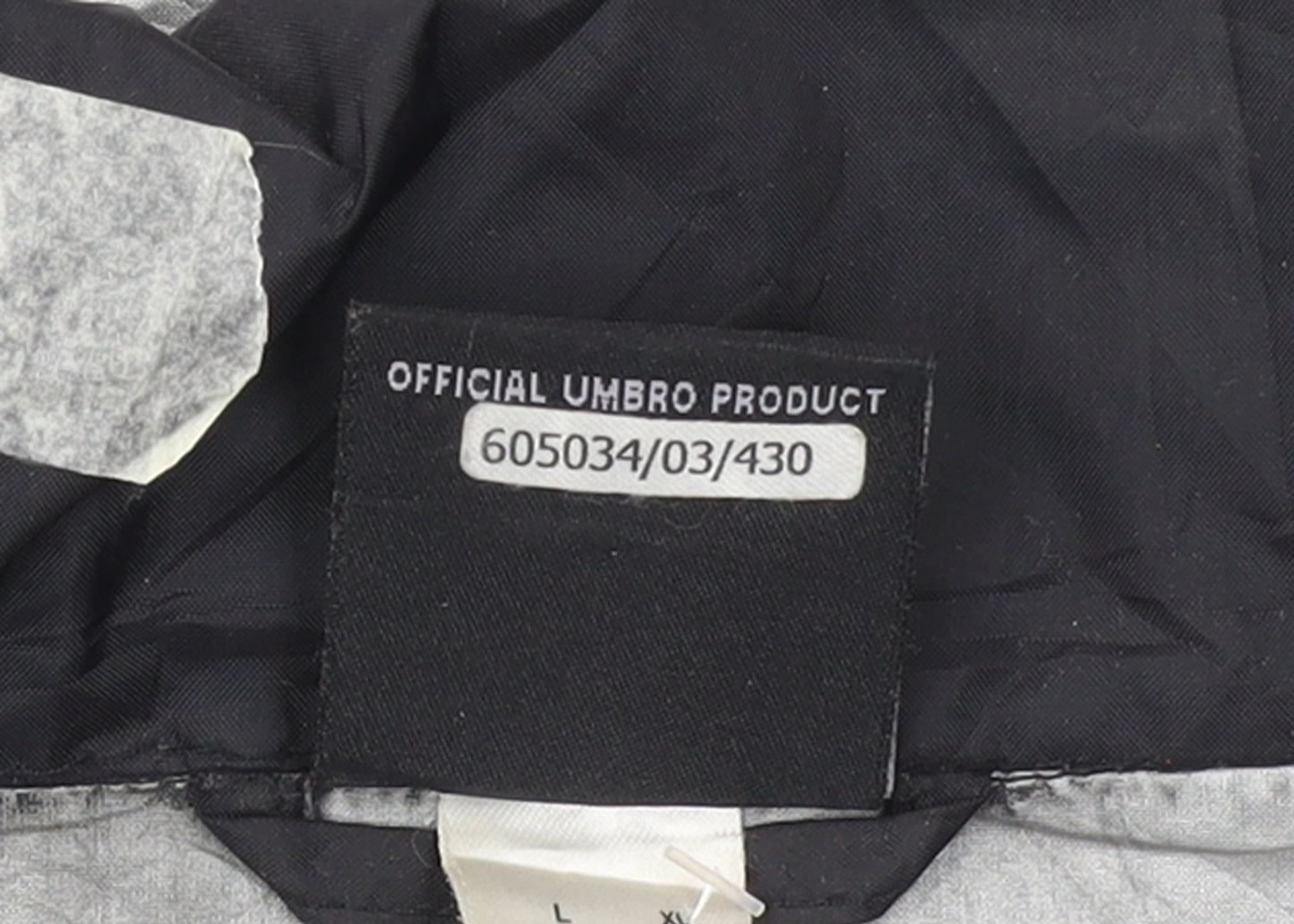 Umbro Men's Black Windbreaker Jacket L Lightweight Hooded Sportswear