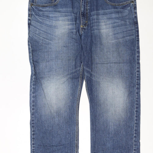 Wrangler Men's Blue Relaxed Straight Denim Jeans 38x30