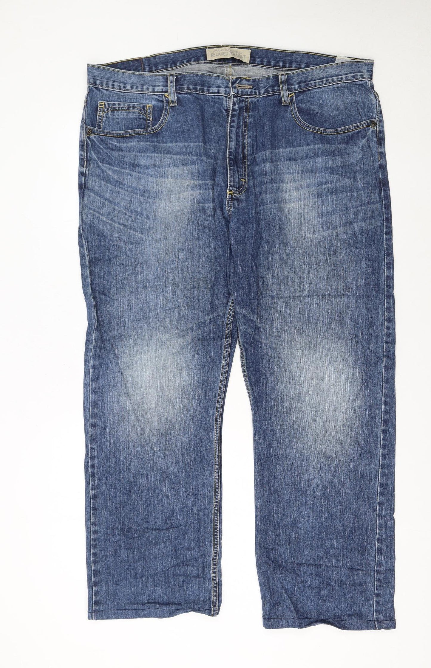 Wrangler Men's Blue Relaxed Straight Denim Jeans 38x30