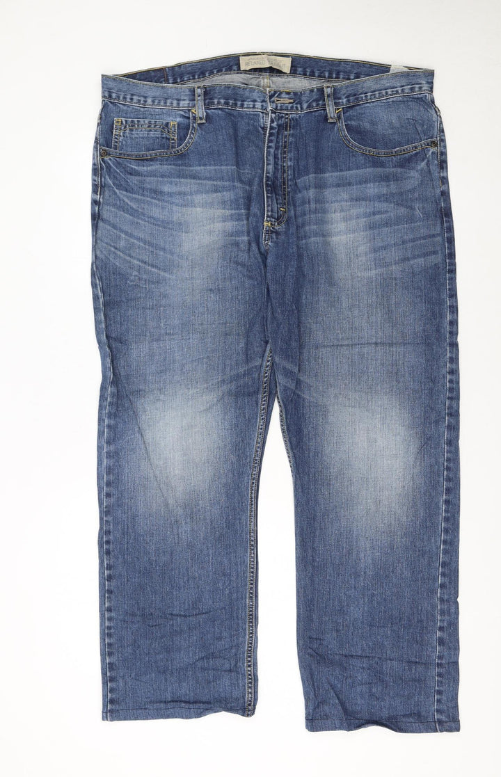 Wrangler Men's Blue Relaxed Straight Denim Jeans 38x30