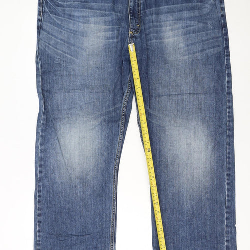 Wrangler Men's Blue Relaxed Straight Denim Jeans 38x30