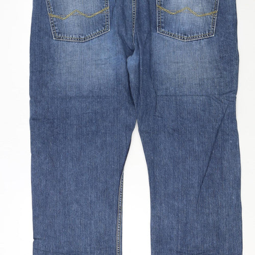 Wrangler Men's Blue Relaxed Straight Denim Jeans 38x30