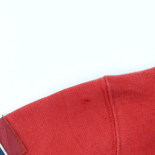 Napapijri Mens Red Full Zip Hoodie XL Outdoor Logo Hooded Sweatshirt