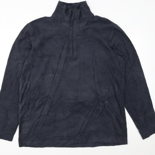 Lotto Mens Navy 1/4 Zip Fleece Sweatshirt XXL Polyester Warm Top