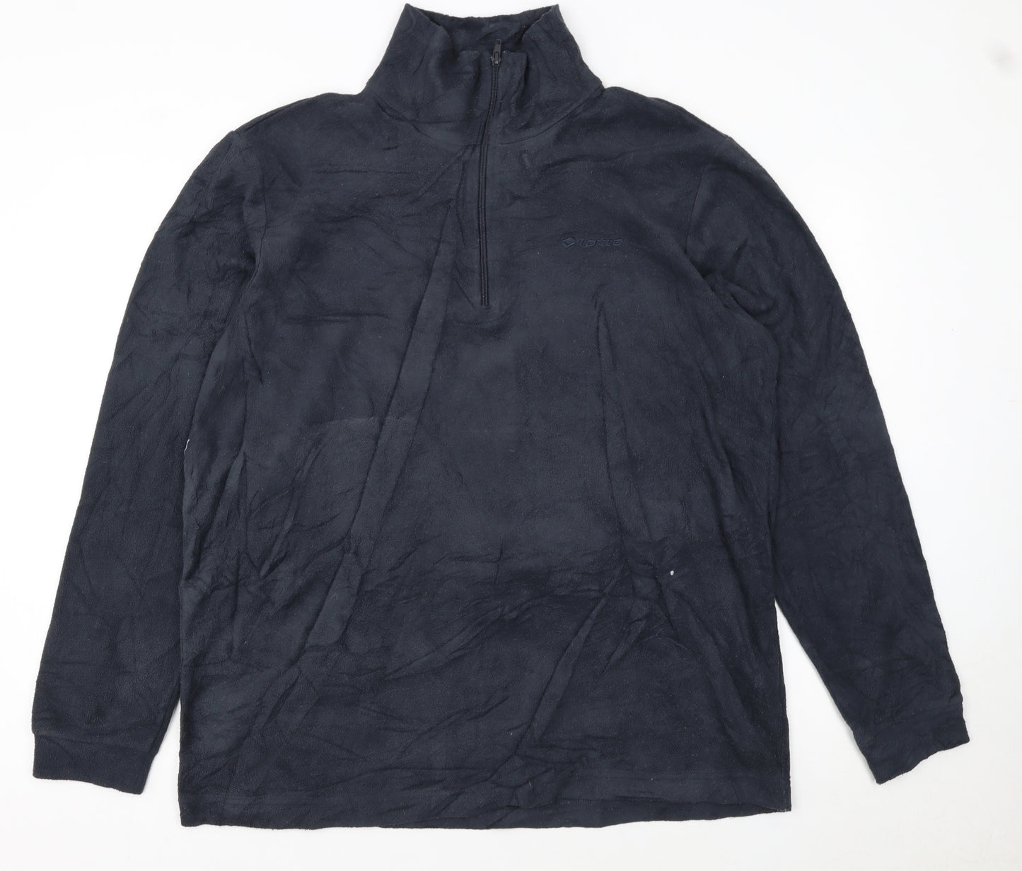 Lotto Mens Navy 1/4 Zip Fleece Sweatshirt XXL Polyester Warm Top