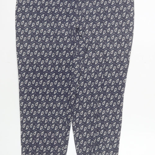 Atmosphere Womens Blue Paisley Capri Trousers Size 12 Cotton Blend