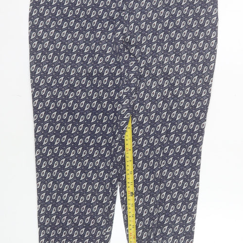Atmosphere Womens Blue Paisley Capri Trousers Size 12 Cotton Blend