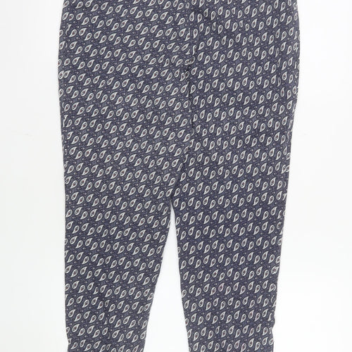 Atmosphere Womens Blue Paisley Capri Trousers Size 12 Cotton Blend