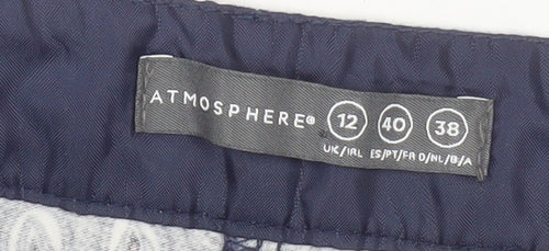 Atmosphere Womens Blue Paisley Capri Trousers Size 12 Cotton Blend