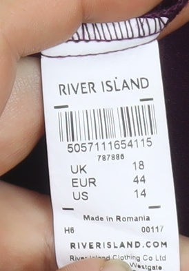 River Island Women’s Purple Polyester Camisole Tank Top Size 18