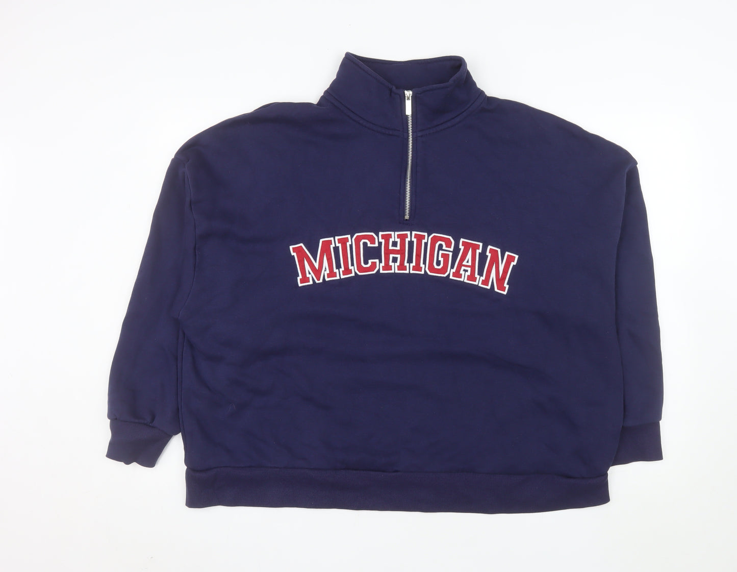 Dunnes Stores Men's Blue Michigan Half Zip Sweatshirt XL