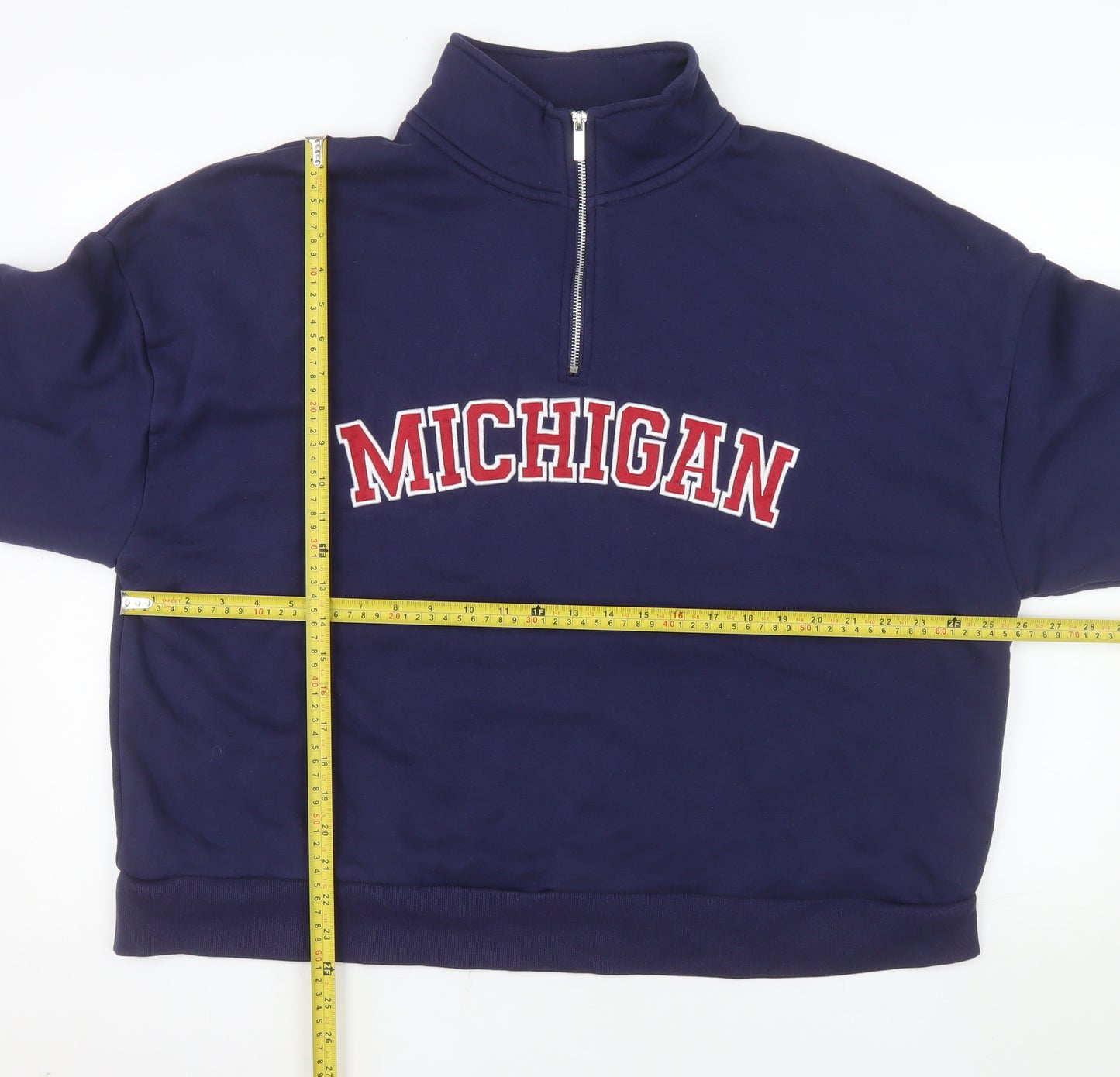 Dunnes Stores Men's Blue Michigan Half Zip Sweatshirt XL