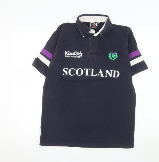 Kooga Scotland Rugby Men's Blue Polo Shirt Size S 100% Cotton