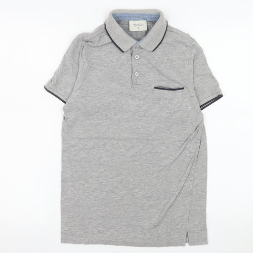 Springfield Men's Grey Slim Fit Polo Shirt Size S