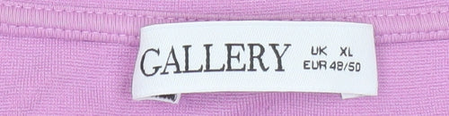 Gallery Women’s Lilac and White Long Sleeve Layered Blouse UK XL