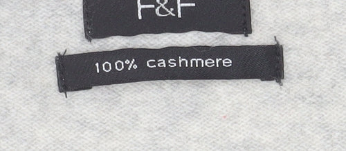 F&F Women’s Grey 100% Cashmere V-Neck Tunic Jumper Size 12