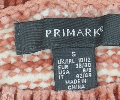 Primark Women’s Striped Crew Neck Knit Jumper Small Multicoloured