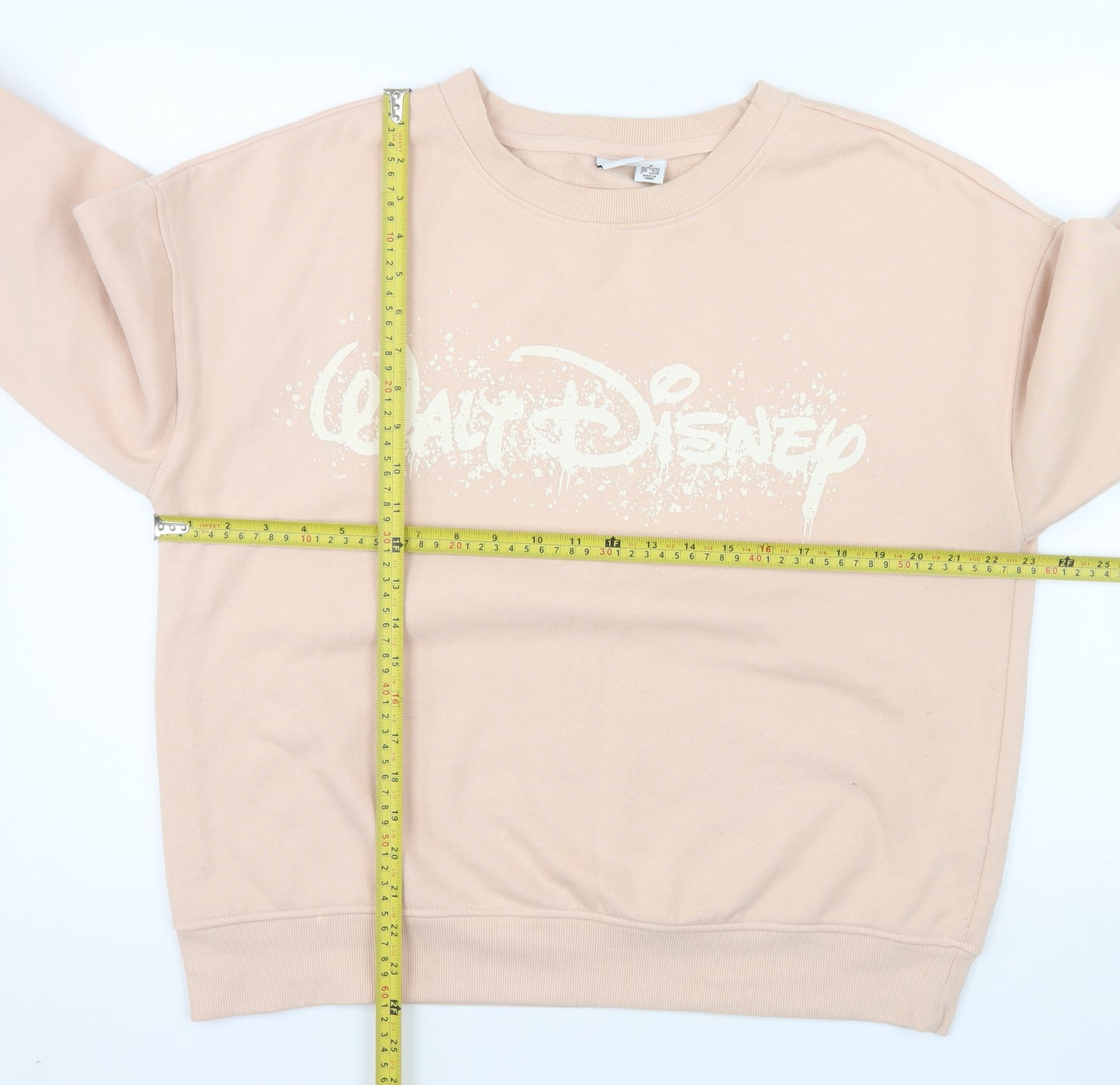 Disney Women Beige Walt Disney Logo Pullover Sweatshirt Size M