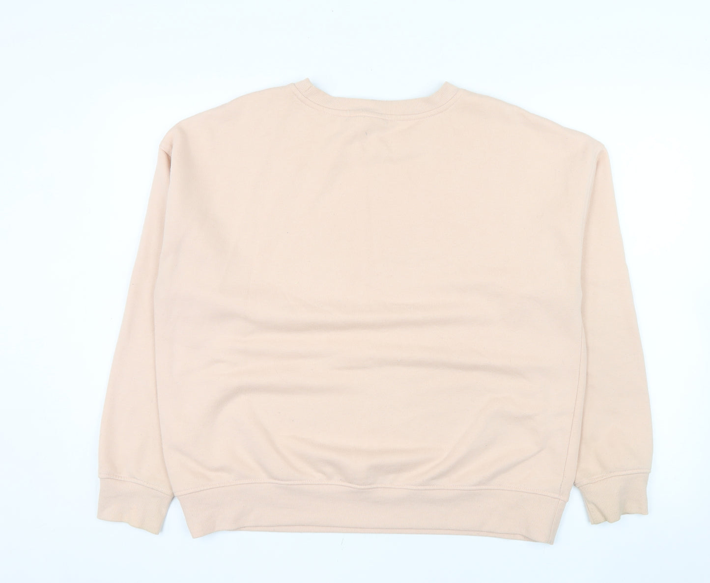 Disney Women Beige Walt Disney Logo Pullover Sweatshirt Size M