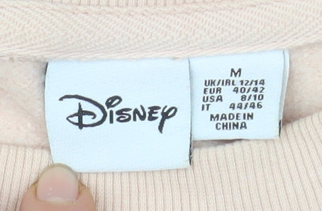 Disney Women Beige Walt Disney Logo Pullover Sweatshirt Size M