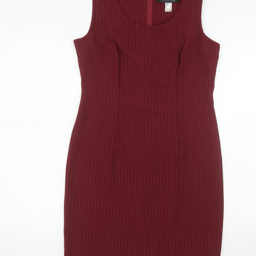 Cartise Women Red Size 12 Sheath Knee Length Sleeveless Dress
