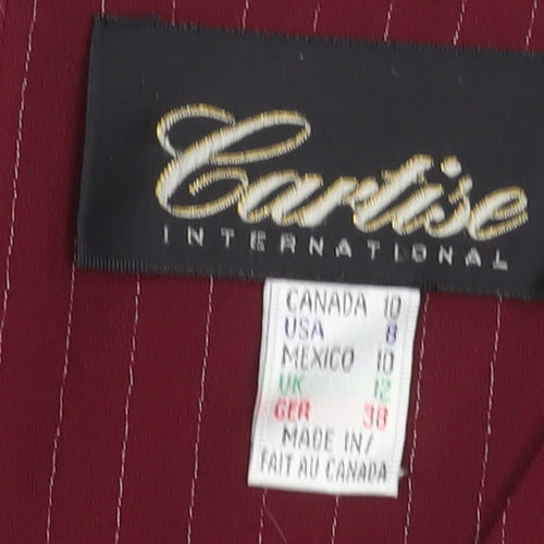 Cartise Women Red Size 12 Sheath Knee Length Sleeveless Dress