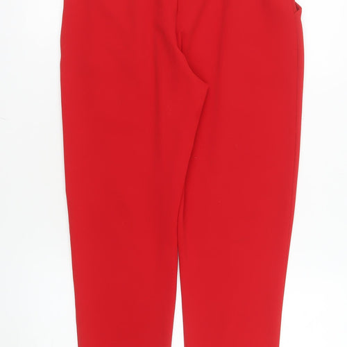 Parisian Women Red Paperbag High Waist Belted Trousers Size S