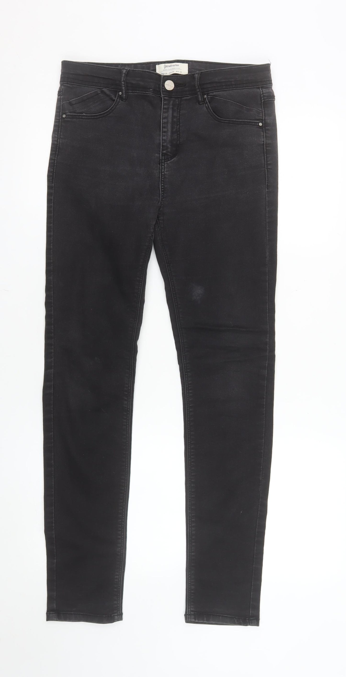 Stradivarius Women Black High Rise Skinny Jeans Size 10