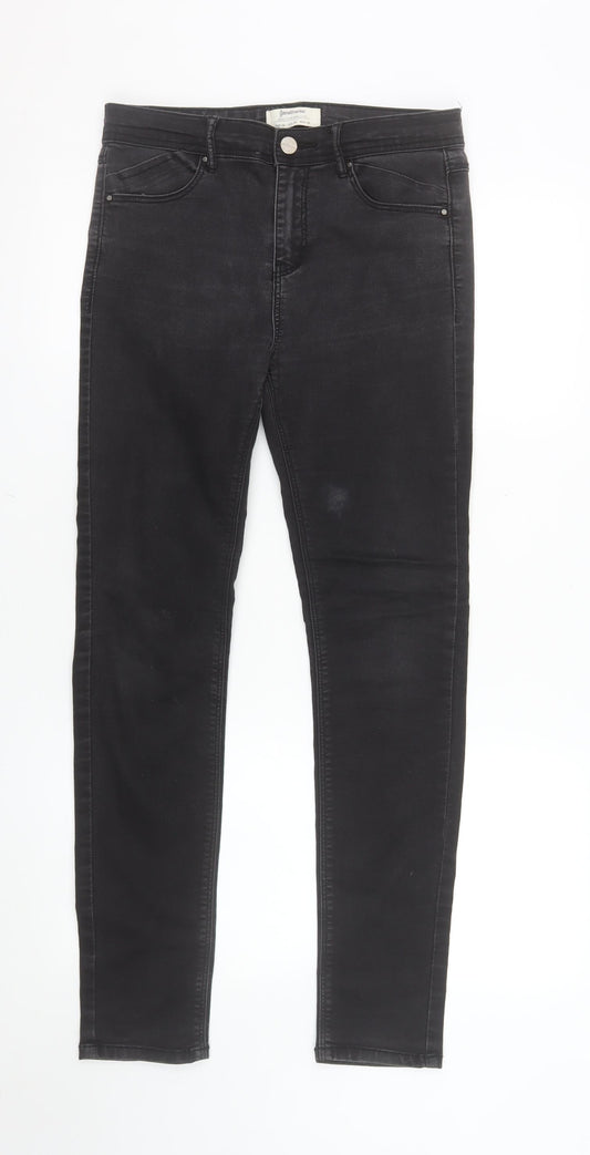 Stradivarius Women Black High Rise Skinny Jeans Size 10