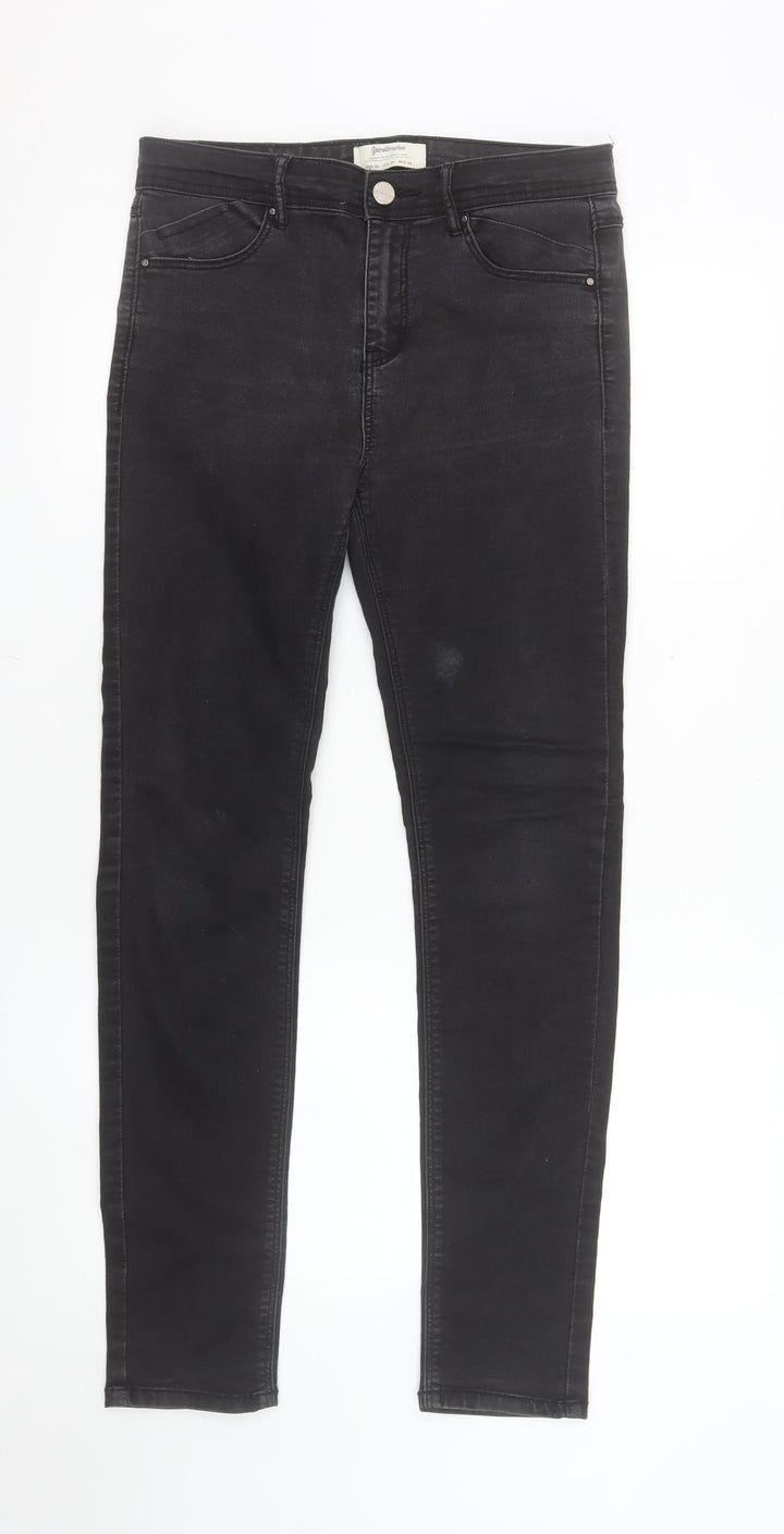 Stradivarius Women Black High Rise Skinny Jeans Size 10