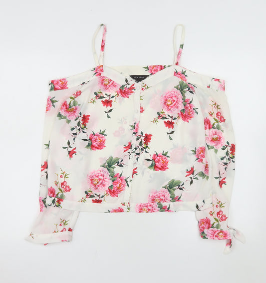 New Look Women Multicoloured Floral Chiffon Camisole Blouse Size 12