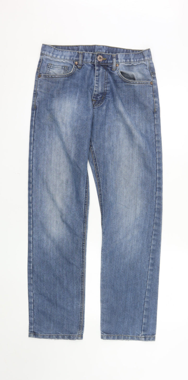 APT Womens Blue Straight Leg Mid Rise Denim Jeans Size 30R