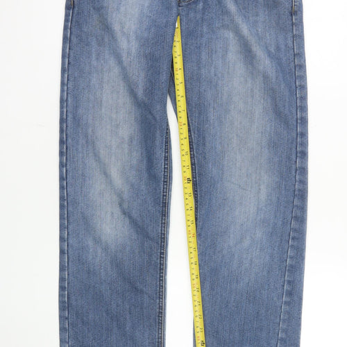 APT Womens Blue Straight Leg Mid Rise Denim Jeans Size 30R