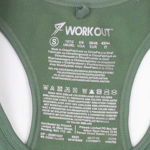 Primark Women’s Green Small Sports Bra Racerback Medium Support
