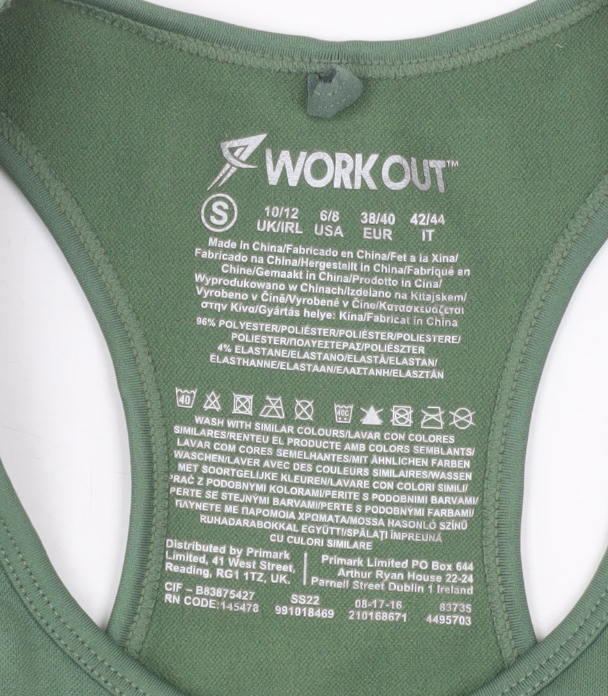 Primark Women’s Green Small Sports Bra Racerback Medium Support
