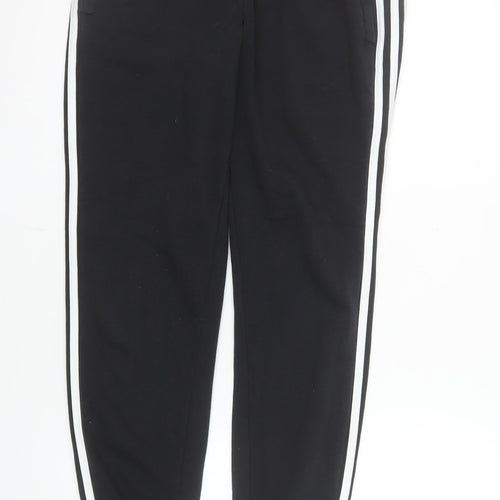 Adidas Womens Black Small Jogger Sweatpants with Side Stripe