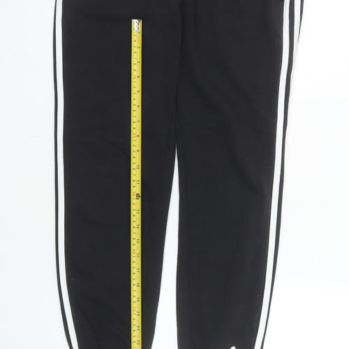 Adidas Womens Black Small Jogger Sweatpants with Side Stripe