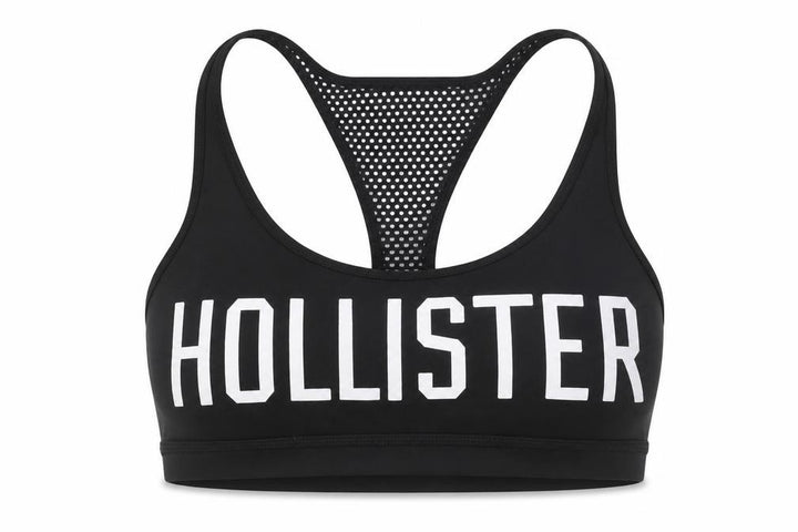 Hollister Women's Black Medium Racerback Sports Bra Polyester Mesh