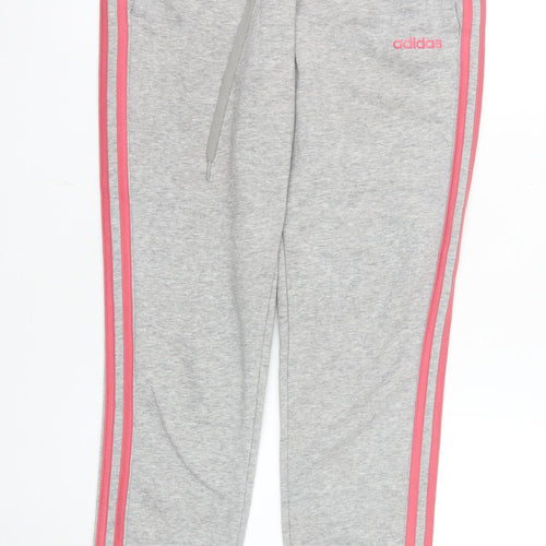 Adidas Womens Grey Jogger Sweatpants S Side Stripe Activewear