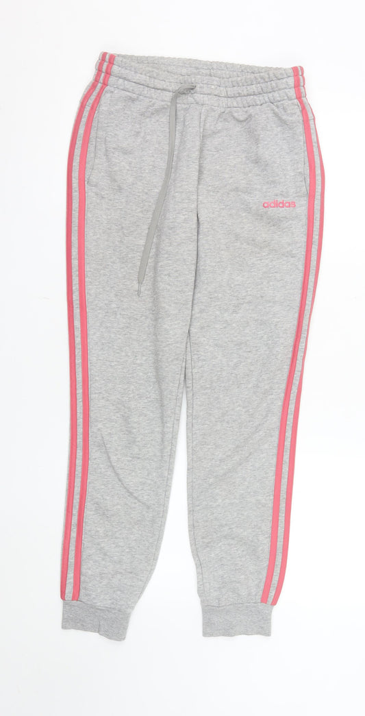 Adidas Womens Grey Jogger Sweatpants S Side Stripe Activewear