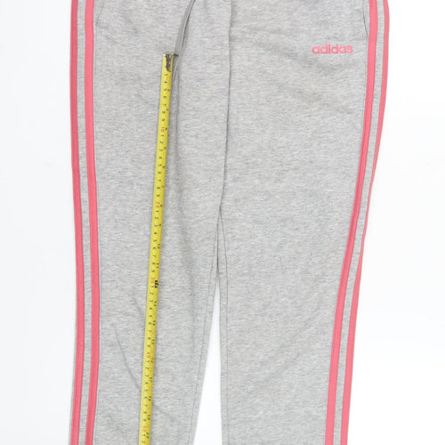 Adidas Womens Grey Jogger Sweatpants S Side Stripe Activewear