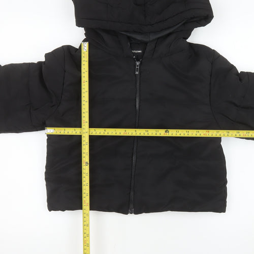 PrettyLittleThing Women’s Black Size 8 Cropped Hooded Puffer Jacket