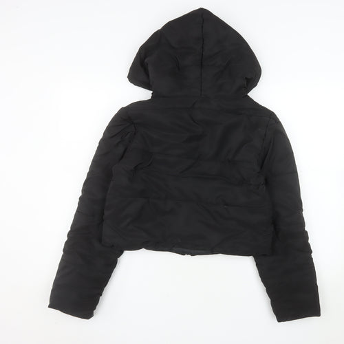 PrettyLittleThing Women’s Black Size 8 Cropped Hooded Puffer Jacket