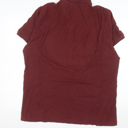 Original Penguin Men's Burgundy Polo Shirt Size 2XL Organic Cotton