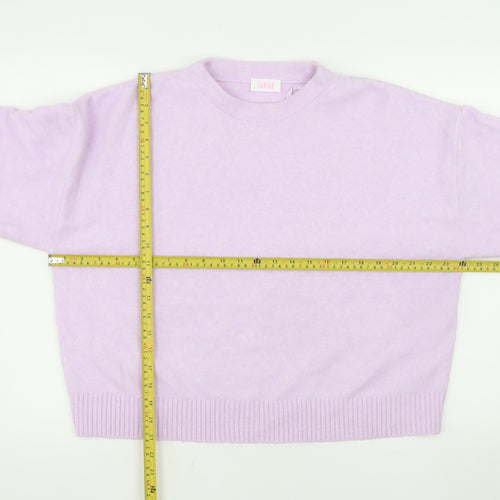 Savida Women Lilac XXL Crew Neck Pullover Jumper